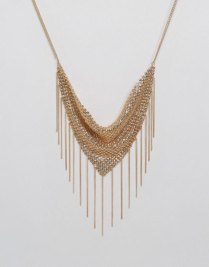 Asos Chainmail Shower Necklace - Gold