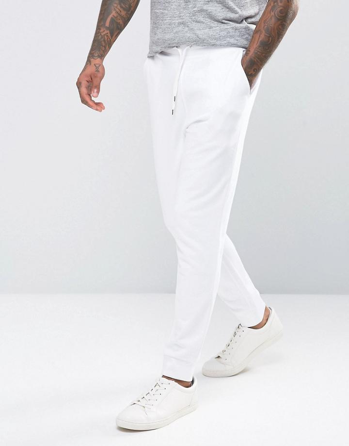 Asos Skinny Joggers In White - White