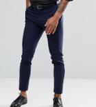 Asos Tall Skinny Cropped Smart Pants In Navy - Navy