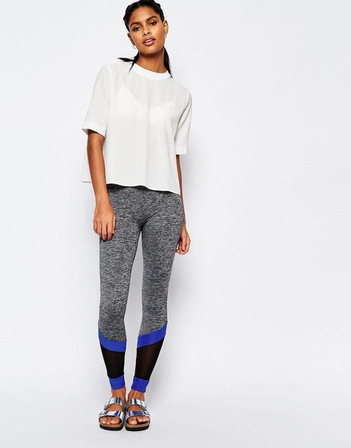 South Beach Gray Trim Legging - Cobalt