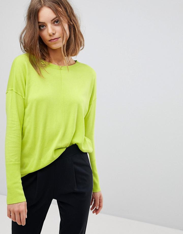 Esprit Crew Neck Oversized Sweater - Green