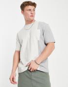 River Island Color Block T-shirt In Gray