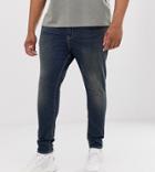Asos Design Plus Spray On Jeans In Power Stretch Denim In Tint-blue