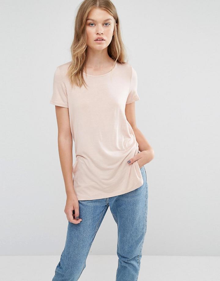 Vero Moda Long T-shirt With Side Splits - Red