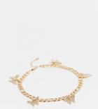 Asos Design Curve Anklet With Butterfly Charms In Gold Tone