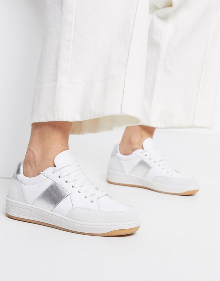 Whistles Kew Sneaker With Silver Side Stripe