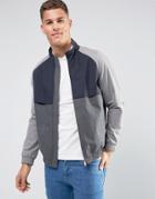 Asos Harrington Jacket With Color Block In Gray - Multi