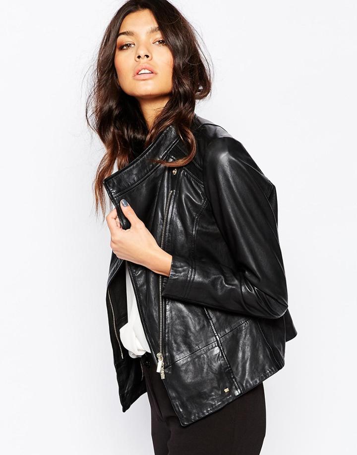 Boss Orange Jopida Leather Jacket - Black 001