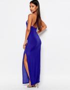 Club L Cross Back Maxi Dress - Cobalt