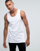 Asos Extreme Racer Back Longline Tank In Muscle Fit - White