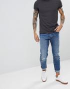 Esprit Slim Jeans In Stone Wash With Rips - Blue