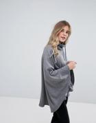 Ugg Pichot Double Knit Fleece Poncho - Gray