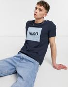 Hugo Dolive Box Logo T-shirt In Navy