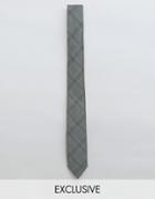 Heart & Dagger Blade Tie In Check - Green