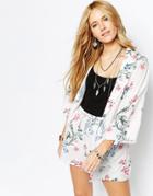 Asos Festival Kimono Jacket In Floral Co-ord - Floral