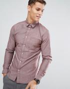 Selected Homme Slim Fit Shirt In Chambray Cotton - Red