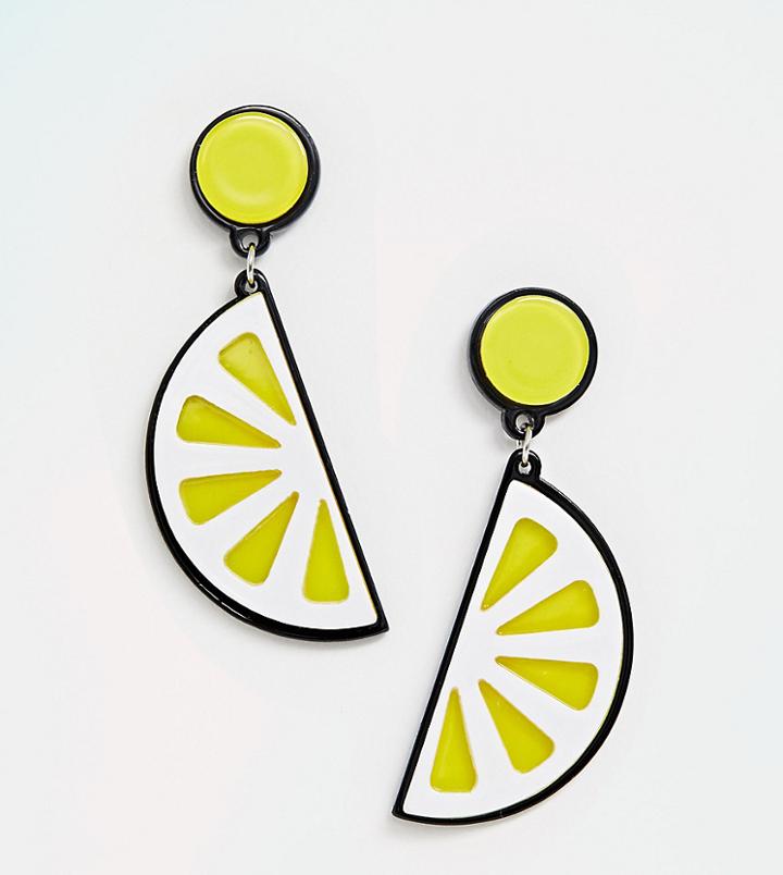 South Beach Resin Lemon Segment Earrings - Yellow
