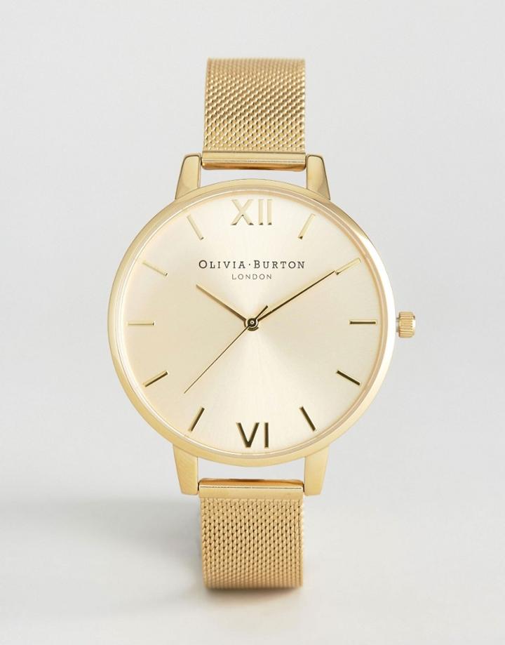 Olivia Burton Gold Sunray Mesh Watch - Gold