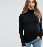 Asos Maternity Polo Neck With Long Sleeves - Black