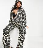 Reclaimed Vintage Inspired 90's Dad Jeans In Zebra Print - Part Of A Set-multi
