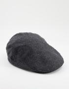 French Connection Herringbone Flat Cap In Gray