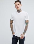 Asos T-shirt In Textured Waffle Fabric In White - White