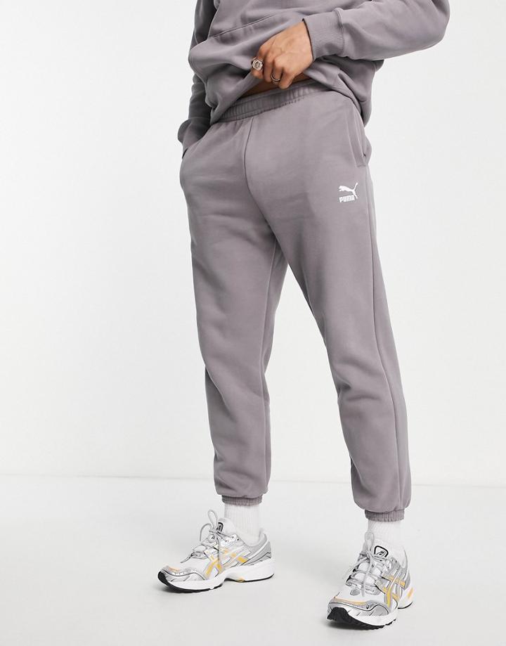 Puma Classics Oversized Sweatpants In Storm Gray