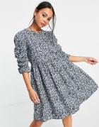 Vila Ruffle Sleeve Skater Dress In Black