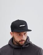 Asos Snapback Cap With Absent Patch Detailing - Black
