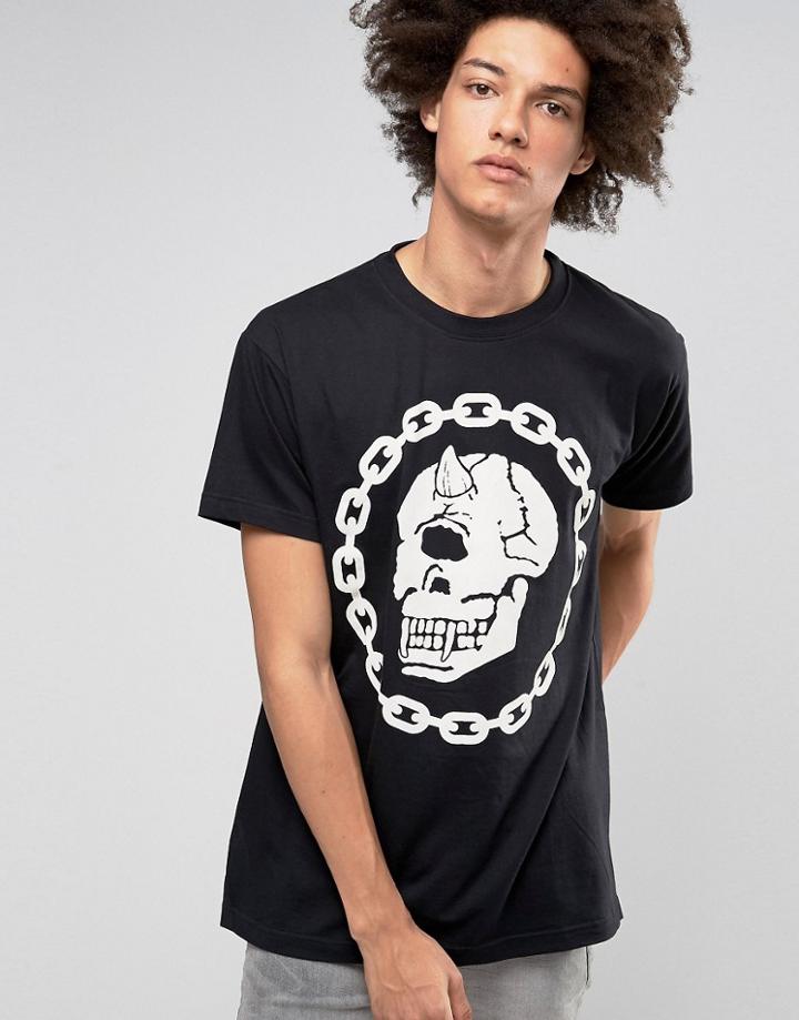 Long X Mishka Chain T-shirt In Oversized Fit - Black