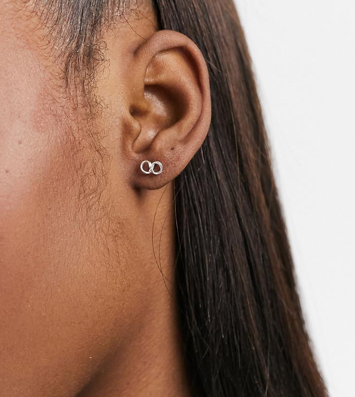 Kingsley Ryan Stud Earrings In Sterling Silver With Double Pearl