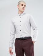Selected Homme Slim Shirt In Stripe - Gray