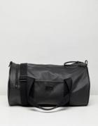 Fred Perry Saffiano Barrel Bag In Black - Black