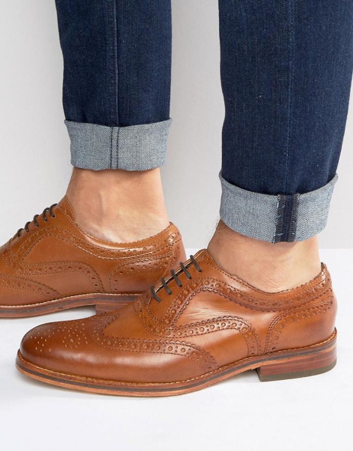 Hudson London Keating Leather Oxford Brogues - Tan