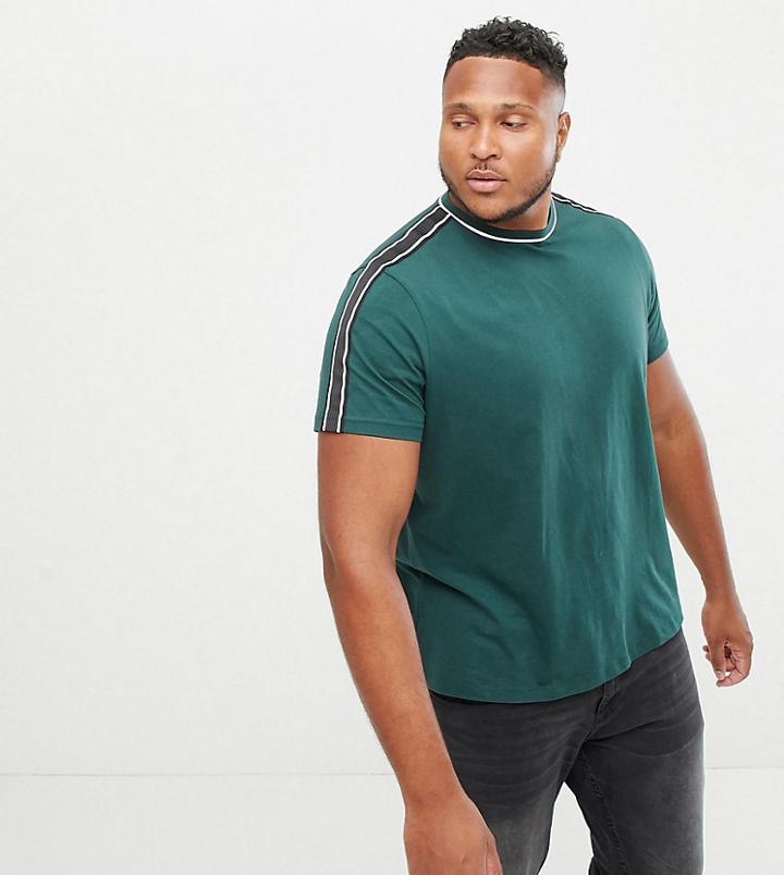 New Look Plus T-shirt With Taping In Green - Green