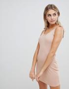 Missguided Ribbed Bodycon Mini Dress - Pink