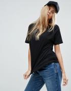 Asos T-shirt In Boxy Fit With Raglan Sleeve - Black