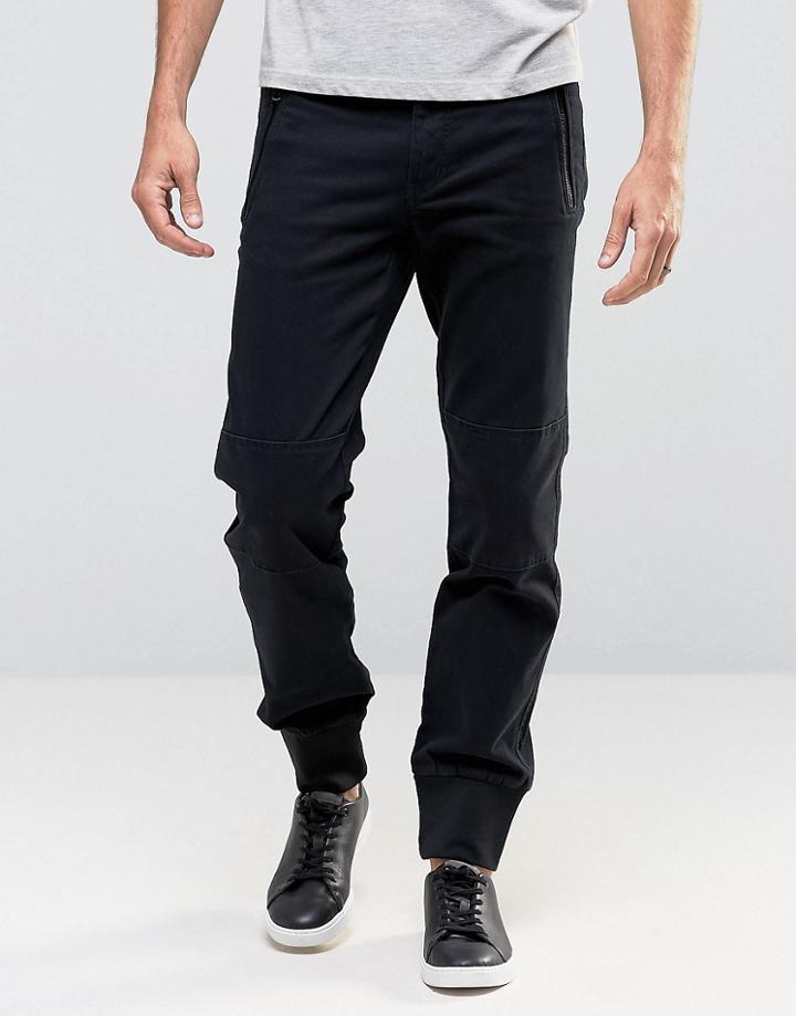 Cheap Monday Zip Cuffed Taper Chino Black - Black