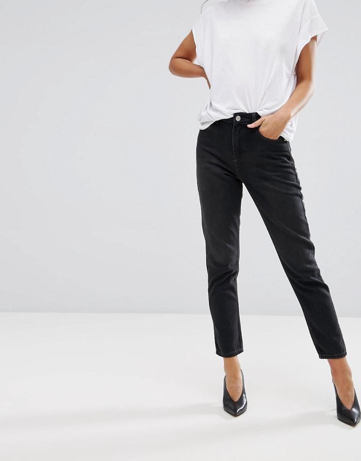 Warehouse Mom Cut Jeans - Black