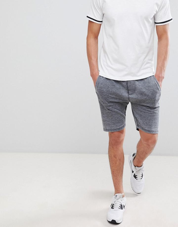 Soul Star Burn Out Jog Shorts - Gray