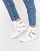Love Moschino High Top Glitter Sneakers - White Glitter