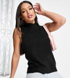 Threadbare Tall Hazel Knitted Tank In Black