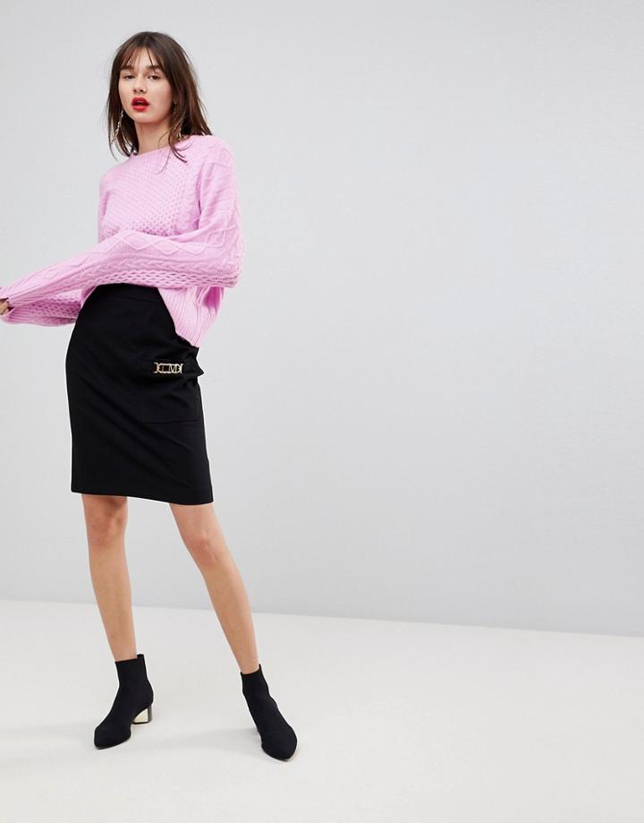Love Moschino Chains Pencil Skirt - Black