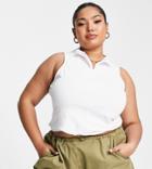 Asos Design Curve Tank Top With Zip In White