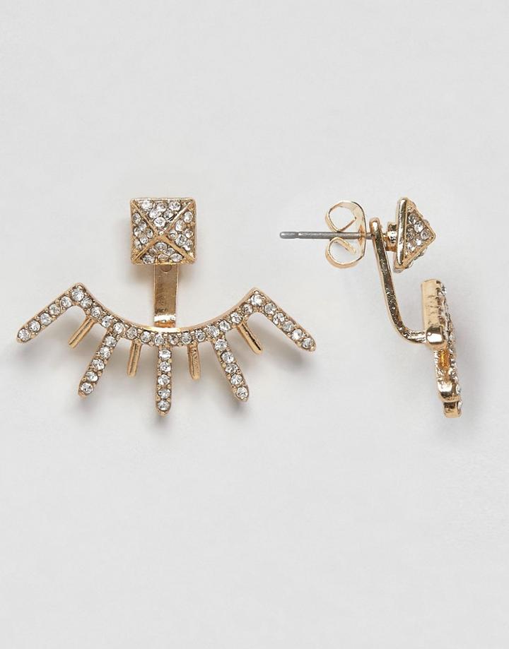 Nylon Gem Swing Earrings - Gold