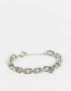 Topshop Square Chain Link Bracelet In Silver