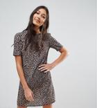 Oh My Love Tall Leopard Print T-shirt Dress - Multi