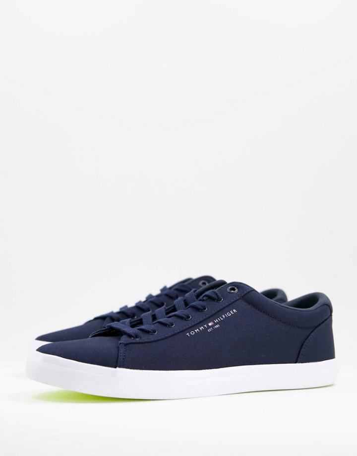 Tommy Hilfiger Essential Sneakers With Text Logo In Navy