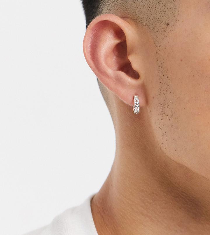 Reclaimed Vintage Inspired Sterling Silver Chain Huggie Earring