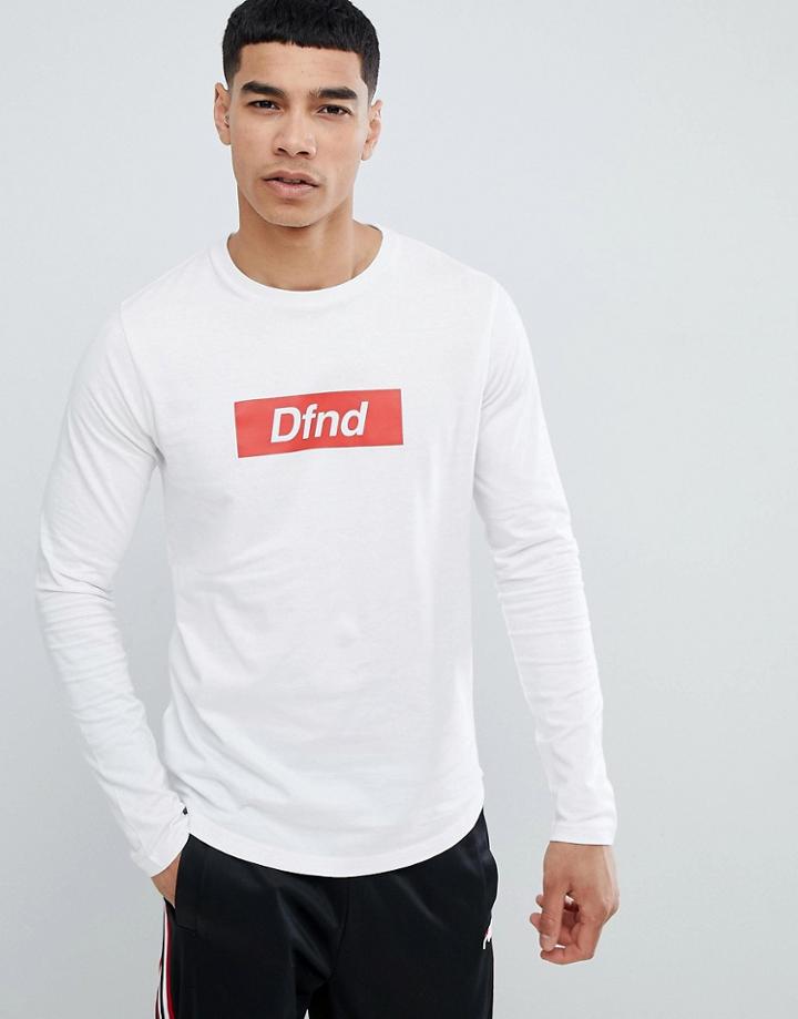 Dfnd Box Logo Long Sleeve Top - White